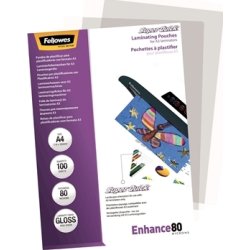 Fellowes Enhance 80 mic A4 Lamineringslomme, gloss