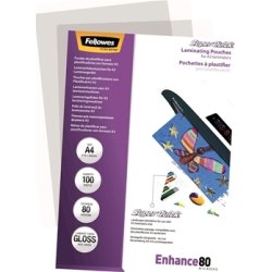 Fellowes Enhance 80 mic A4 Lamineringslomme, gloss