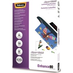 Fellowes Enhance 80 mic A4 Lamineringslomme, gloss
