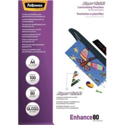 Fellowes Enhance 80 mic A4 Lamineringslomme, gloss