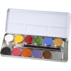 Eulenspiegel Ansigtsmaling Palette, 12 farver