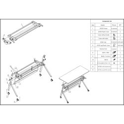Flip-top bord 140x60 cm, Hvid