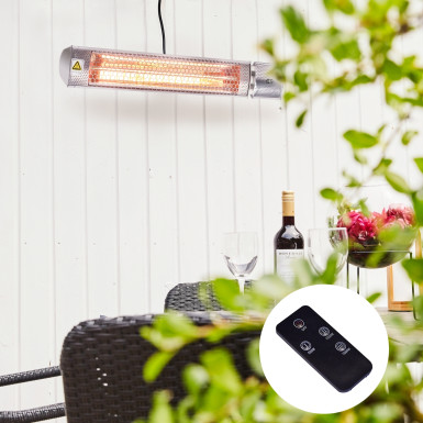 Terrassevarmer vægmodel 1000/2000W Fjernbetjening