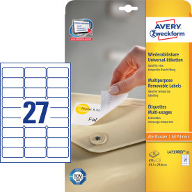 Avery L4737R Etiketter | 63,5x29,6 mm | 810 stk.