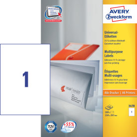 Avery 3478 Etiketter | A4 | 100 stk.