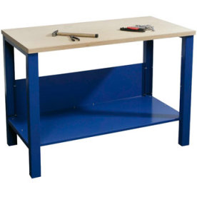 Basic arbejdsbord - 1 x underhylde, Blå