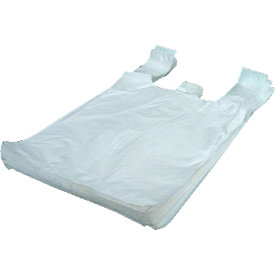 Bærepose plast  46x54 cm, T-Shirt model, hvid