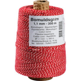 Dokumentgarn | 1,1 mm | 350 m | Rød/hvid