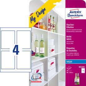 Avery MD4001 Flaskeetiketter | 90x120 mm | 20 stk.