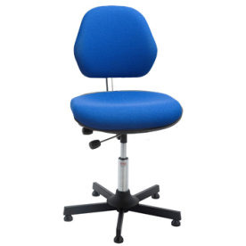 Aktiv arbejdsstol m/ glat søjle, blå, stof