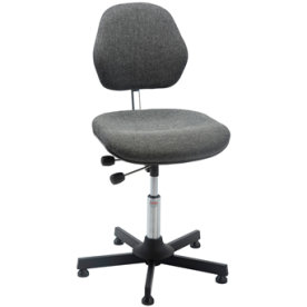 Aktiv arbejdsstol m/ glat søjle, grå, stof
