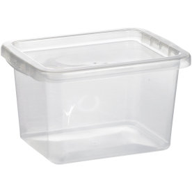 Basic plastboks inkl låg, 9,0 liter, Klar