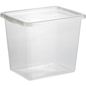Basic plastboks inkl låg, 31 liter, Klar