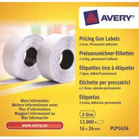 Avery Prisetiketter Perm. | 16x26 mm | Hvid