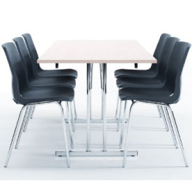 Bord med klapstel 180x80 cm, hvid laminat