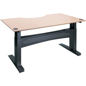 Easy stand hæve-/sænkebord 200x100 center bøg/sort