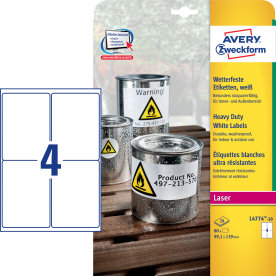 Avery L4774 Etiketter | 99,1x139 mm | 80 stk.