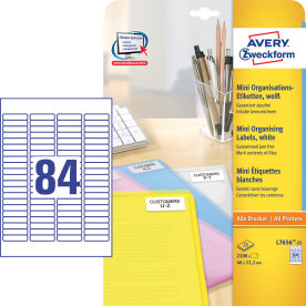 Avery L7656 Etiketter | 46x11,1 mm | 2100 stk.