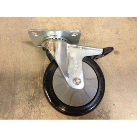 Reservehjul PU drejeligt Ø125 mm m/ bremse