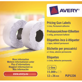 Avery Prisetiketter Perm. | 12x26 mm | Hvid