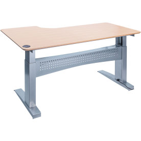 Easy stand hæve-/sænkebord 180x120 højre bøg/alu