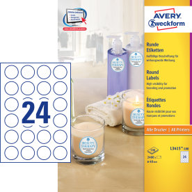 Avery L3415 Etiketter | Ø40 mm | 2400 stk.