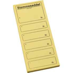 Stemmeseddel 4705 | 10x25 cm | Gul