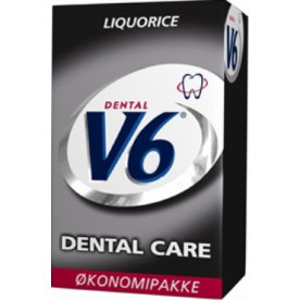 V6 Dental Liquorice Tyggegummi, økonomipakke