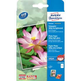 Avery inkjet fotopapir, glossy, 10x15/300g/20ark