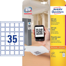 Avery L7120 QR etiketter | 35x35 mm | 875 stk.