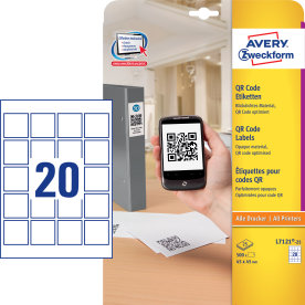 Avery L7121 QR etiketter | 45x45 mm | 500 stk.