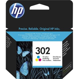 HP nr. 302 blækpatron, farve, blister, 165 s.