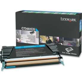 Lexmark C734A1CG lasertoner, blå, 6000s