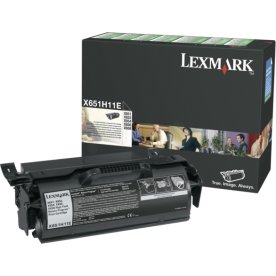Lexmark X651H11E lasertoner, sort, 25000s