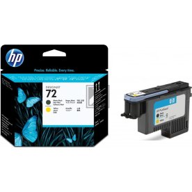 HP no 72 C9384A printhoved, sort og gul