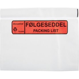 Dokumentlomme, DK/EN, C6, Std, 1000 stk.