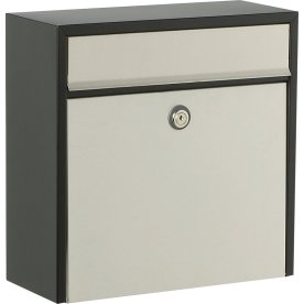 Allux 250 Postkasse, sort m. rustfri front
