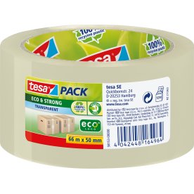 tesa ecoLogo Pakketape | S | 50mm x 50m | Klar