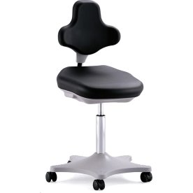 CL Lab stol, sort, kunstlæder, 45-65 cm