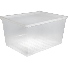 Basic plastboks inkl låg, 134 liter, Klar