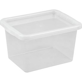 Basic plastboks inkl låg, 15 liter, Klar