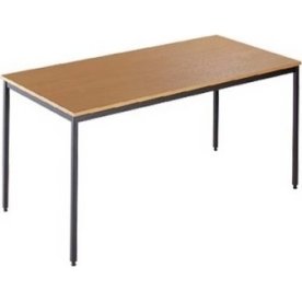 DEMO: Kantinebord, 160x80 cm, bøg med sort stel