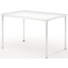Eminent kantinebord 120x80 cm hvid laminat / krom