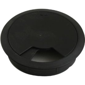 Kabelroset i sort plast, ø 80 mm
