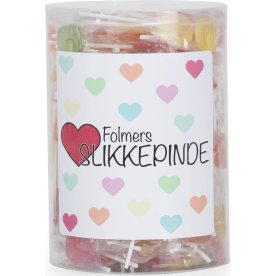 Folmers hjerteslikkepinde, 200 x 5 g, 1 kg