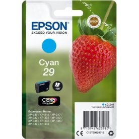 Epson C13T29824022 blækpatron, blå m/alarm