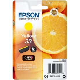 Epson C13T33444022 blækpatron, gul m/alarm