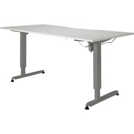 Stay hæve-/sænkebord, 180x90 cm, hvid/alu