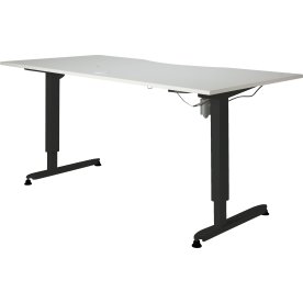 Stay hæve/sænkebord hvid/sort 180x90 cm 