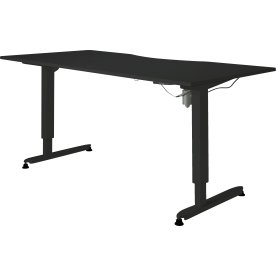 Stay hæve/sænkebord, 180x90 cm, sort/sort